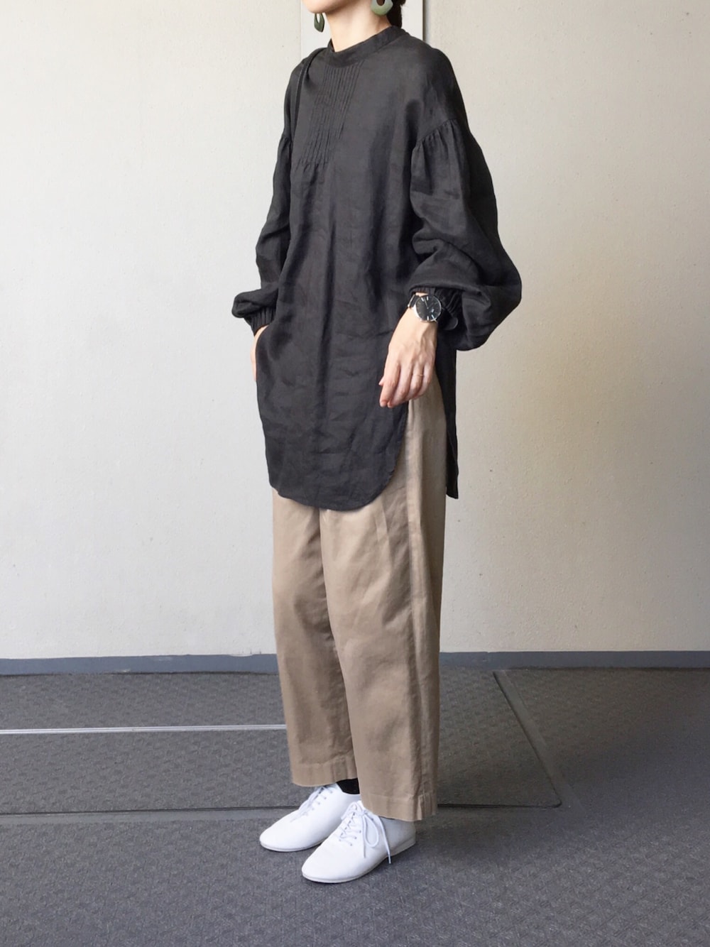 FRAMeWORK - FRAMeWORK マオカラーロングシャツ FRAMeWORK マオカラーロングシャツ