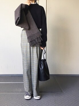 「BEAUTY&YOUTH UNITED ARROWS（ビューティーアンドユースユナイテッドアローズ）のBY∴ ウール×カシミヤボトルネックニット ◆（ニット/セーター）」を使った、Chocorooさん（レディース・156cm）の秋コーディネート