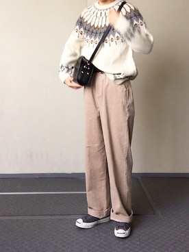 「URBAN RESEARCH DOORS（アーバンリサーチドアーズ）のコーデュロイパンツ（その他パンツ）」を使った、Chocorooさん（レディース・156cm）の秋コーディネート