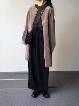 「JOURNAL STANDARD relume（ジャーナルスタンダード　レリューム）のアイテム（ムートンコート）」を使った、Chocorooさん（レディース・156cm）の冬コーディネート