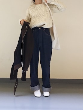 「FORK&SPOON（フォークアンドスプーン）のアイテム（バレエシューズ）」を使った、Chocorooさん（レディース・156cm）の秋コーディネート