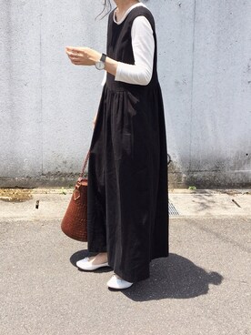 「MODE ROBE（モードローブ）のアイテム（オールインワン・サロペット）」を使った、Chocorooさん（レディース・155cm）の夏コーディネート
