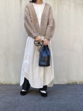 「SVEC（シュベック）のカンフーシューズ kung fu Shoes / ストラップパンプス（バレエシューズ）」を使った、Chocorooさん（レディース・156cm）の秋コーディネート