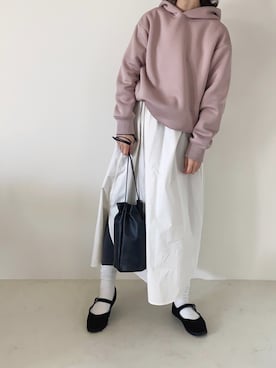「タイツ×靴下」｜「アイテム（バレエシューズ）」を使った、Chocorooさん（レディース・156cm）の冬コーディネート