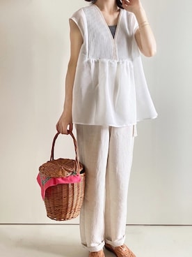 「CHAMULA（チャムラ）のアイテム」を使った、Chocorooさん（レディース・156cm）の夏コーディネート
