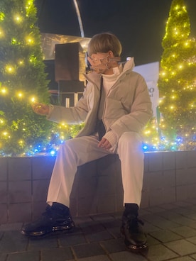 「STUDIOUS（ステュディオス）のアイテム（ダウンジャケット/コート）」を使った、Yさん（メンズ・175cm）の冬コーディネート