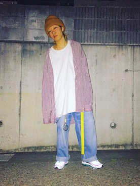 「ビッグシャツ」｜「アイテム（ニットキャップ/ビーニー）」を使った、Seiya Kawakami.さん（メンズ・177cm）の春コーディネート