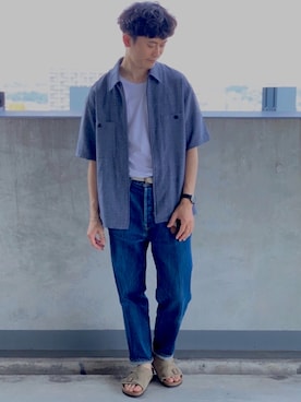 「GLOSTER（グロスター）のアイテム（アクセサリー）」を使った、GLOSTER stylingさん（メンズ・170cm）の夏コーディネート