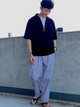 「GLOSTER（グロスター）のアイテム（アクセサリー）」を使った、GLOSTER stylingさん（メンズ・169cm）の夏コーディネート
