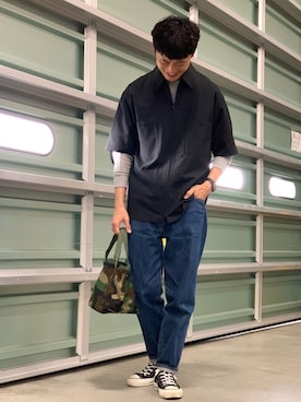 「MIS（エムアイエス）のアイテム（バッグ）」を使った、GLOSTER stylingさん（メンズ・169cm）の秋コーディネート