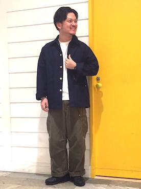 「FREDY&GLOSTER」｜「アイテム（カバーオール）」を使った、GLOSTER stylingさん（メンズ・170cm）の秋コーディネート