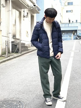 「GLOSTER（グロスター）のアイテム（ダウンジャケット/コート）」を使った、GLOSTER stylingさん（メンズ・169cm）の秋コーディネート