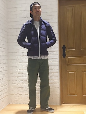 「GLOSTER（グロスター）のアイテム（ダウンジャケット/コート）」を使った、GLOSTER stylingさん（メンズ・186cm）の秋コーディネート