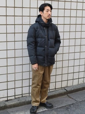 「GLOSTER（グロスター）のアイテム（ダウンジャケット/コート）」を使った、GLOSTER stylingさん（メンズ・172cm）の冬コーディネート
