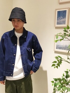 「unfil」｜「アイテム（デニムジャケット）」を使った、GLOSTER stylingさん（メンズ・175cm）の春コーディネート