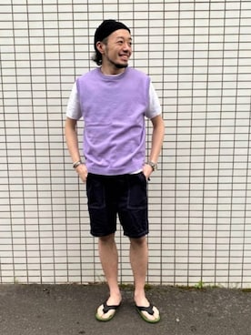 「halo commodity（ハロ　コモディティー）のアイテム（ニットキャップ/ビーニー）」を使った、GLOSTER stylingさん（メンズ・175cm）の春コーディネート