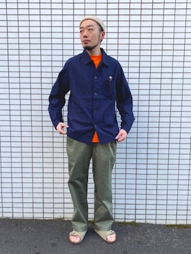 「DANTON（ダントン）のアイテム（カバーオール）」を使った、GLOSTER stylingさん（メンズ・175cm）の春コーディネート