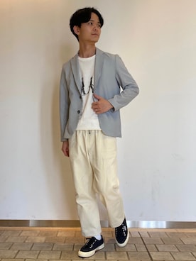 「SUPERGA（スペルガ）のアイテム」を使った、GLOSTER stylingさん（メンズ・170cm）の春コーディネート