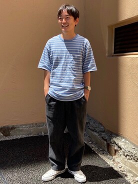 「ORCIVAL（オーシバル）の【ORCIVAL/オーシバル】ハイカウントポケットTEE（＃RC-9166)（Tシャツ/カットソー）」を使った、GLOSTER stylingさん（メンズ・161cm）の夏コーディネート