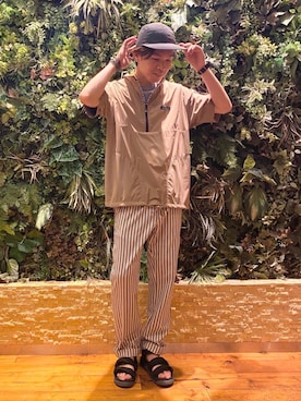 「FREDY&GLOSTER」｜「アイテム（ナイロンジャケット）」を使った、GLOSTER stylingさん（メンズ・178cm）の夏コーディネート