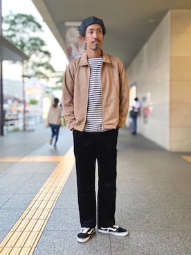 「ジップブルゾン」｜「アイテム（ブルゾン）」を使った、GLOSTER stylingさん（メンズ・186cm）の秋コーディネート