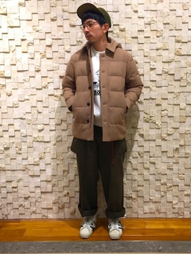 「GLOSTER（グロスター）のアイテム（ダウンジャケット/コート）」を使った、GLOSTER stylingさん（メンズ・170cm）の秋コーディネート