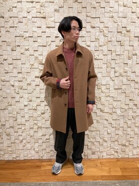 「GLOSTER（グロスター）のアイテム（ステンカラーコート）」を使った、GLOSTER stylingさん（メンズ・168cm）の秋コーディネート