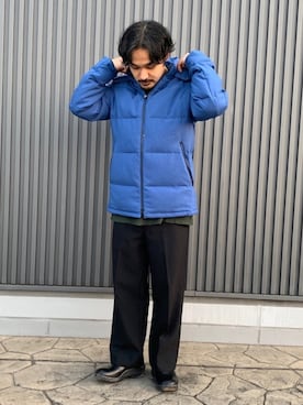 「GLOSTER（グロスター）のアイテム（ダウンジャケット/コート）」を使った、GLOSTER stylingさん（メンズ・170cm）の冬コーディネート