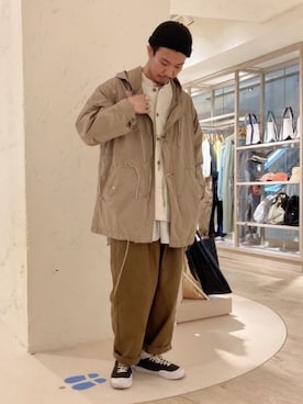 「ミリタリーコーデ」｜「アイテム（マウンテンパーカー）」を使った、GLOSTER stylingさん（メンズ・175cm）の春コーディネート