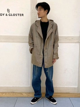「ミリタリーコーデ」｜「アイテム（マウンテンパーカー）」を使った、GLOSTER stylingさん（メンズ・174cm）の春コーディネート