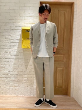 「CONVERSE（コンバース）のアイテム（ローファー）」を使った、GLOSTER stylingさん（メンズ・186cm）の春コーディネート
