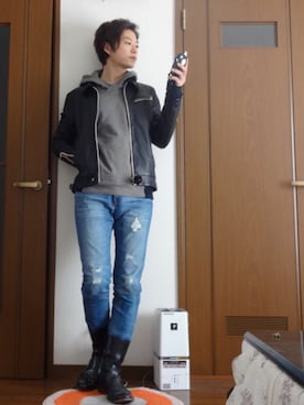 「DECO（デコ）のアイテム」を使った、Kenさん（メンズ・174cm）の冬コーディネート