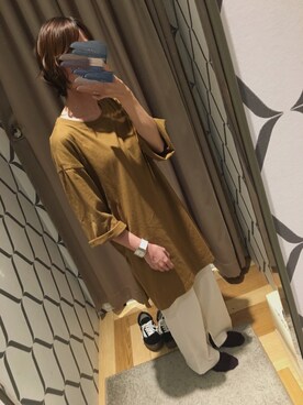 「オフホワイト」｜「アイテム（アナログ腕時計）」を使った、mymuさん（レディース・158cm）の秋コーディネート