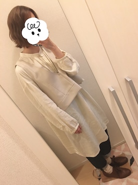 「ノーカラーシャツ」｜「アイテム（その他シューズ）」を使った、mymuさん（レディース・158cm）の春コーディネート