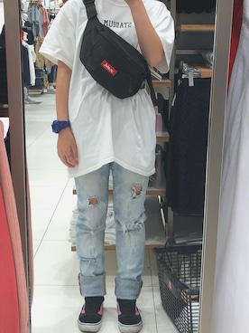 「STADIUM（スタジアム）のアイテム」を使った、榴さん（レディース・154cm）の夏コーディネート