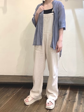 「rps（アールピーエス）のアイテム（オールインワン・サロペット）」を使った、rps_moriさん（レディース・154cm）の夏コーディネート