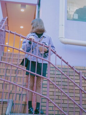 「BUBBLES（バブルス）のアイテム（パーカー）」を使った、LINAさん（レディース・160cm）の冬コーディネート