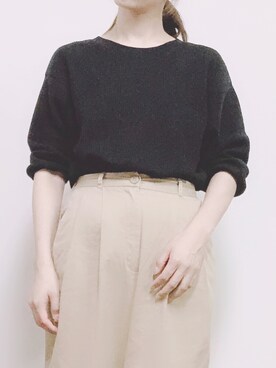 「ワッフル」｜「アイテム（チノパンツ）」を使った、𓃱さん（レディース・158cm）の夏コーディネート