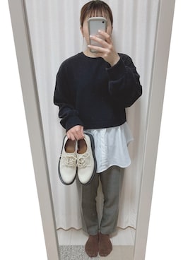 「Honeys（ハニーズ）のアイテム（その他トップス）」を使った、菜月さん（レディース・153cm）の秋コーディネート