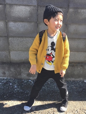 「西松屋」｜「アイテム（その他アウター）」を使った、smilemaaさん（キッズ・110cm）の冬コーディネート