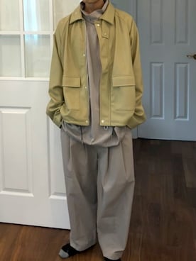 「AIVER（アイバー）のアイテム（ライダースジャケット）」を使った、tactさん（メンズ・175cm）の秋コーディネート