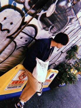 「大阪」｜「アイテム（ブルゾン）」を使った、TAIKIさん（メンズ・170cm）の春コーディネート