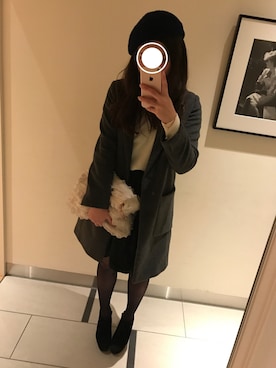 「おめかしコーデ」｜「アイテム（チェスターコート）」を使った、もぴこさん（レディース・160cm）の冬コーディネート