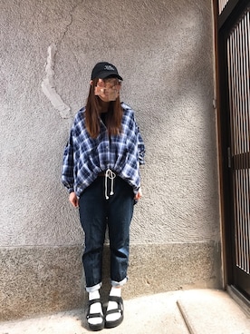 「UBIQ（ユービック）のUBIQ / PLATFORM SANDAL（サンダル）」を使った、もぴこさん（レディース・160cm）の春コーディネート