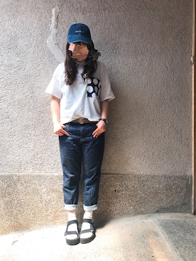「UBIQ（ユービック）のUBIQ / PLATFORM SANDAL（サンダル）」を使った、もぴこさん（レディース・160cm）の春コーディネート