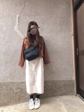 「a.g.plus（エージープラス）のアイテム（ジャケット/アウター）」を使った、もぴこさん（レディース・160cm）の秋コーディネート