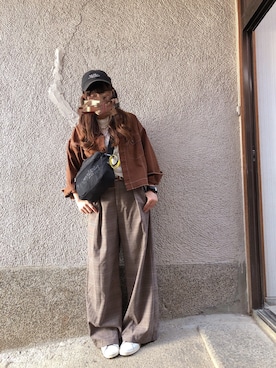 「a.g.plus（エージープラス）のアイテム（ジャケット/アウター）」を使った、もぴこさん（レディース・160cm）の秋コーディネート