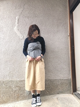 「CONVERSE（コンバース）のCONVERSE ALL STAR　ハイカットスニーカー（スニーカー）」を使った、もぴこさん（レディース・160cm）の冬コーディネート