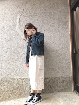 「CONVERSE（コンバース）のCONVERSE ALL STAR　ハイカットスニーカー（スニーカー）」を使った、もぴこさん（レディース・160cm）の春コーディネート