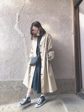 「CONVERSE（コンバース）のCONVERSE ALL STAR　ハイカットスニーカー（スニーカー）」を使った、もぴこさん（レディース・160cm）の春コーディネート
